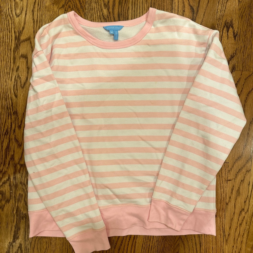 Draper James pink striped sweatshirt, medium